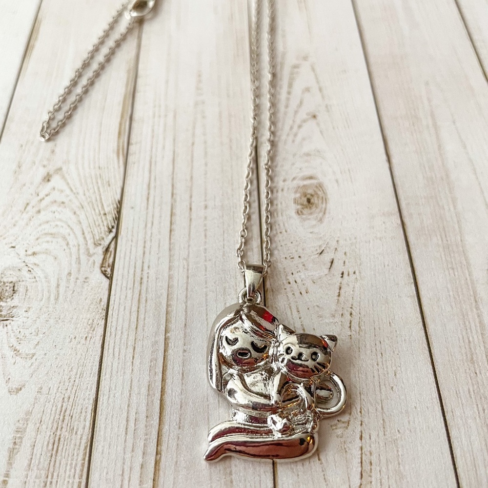 Silver Cat Lover Necklace